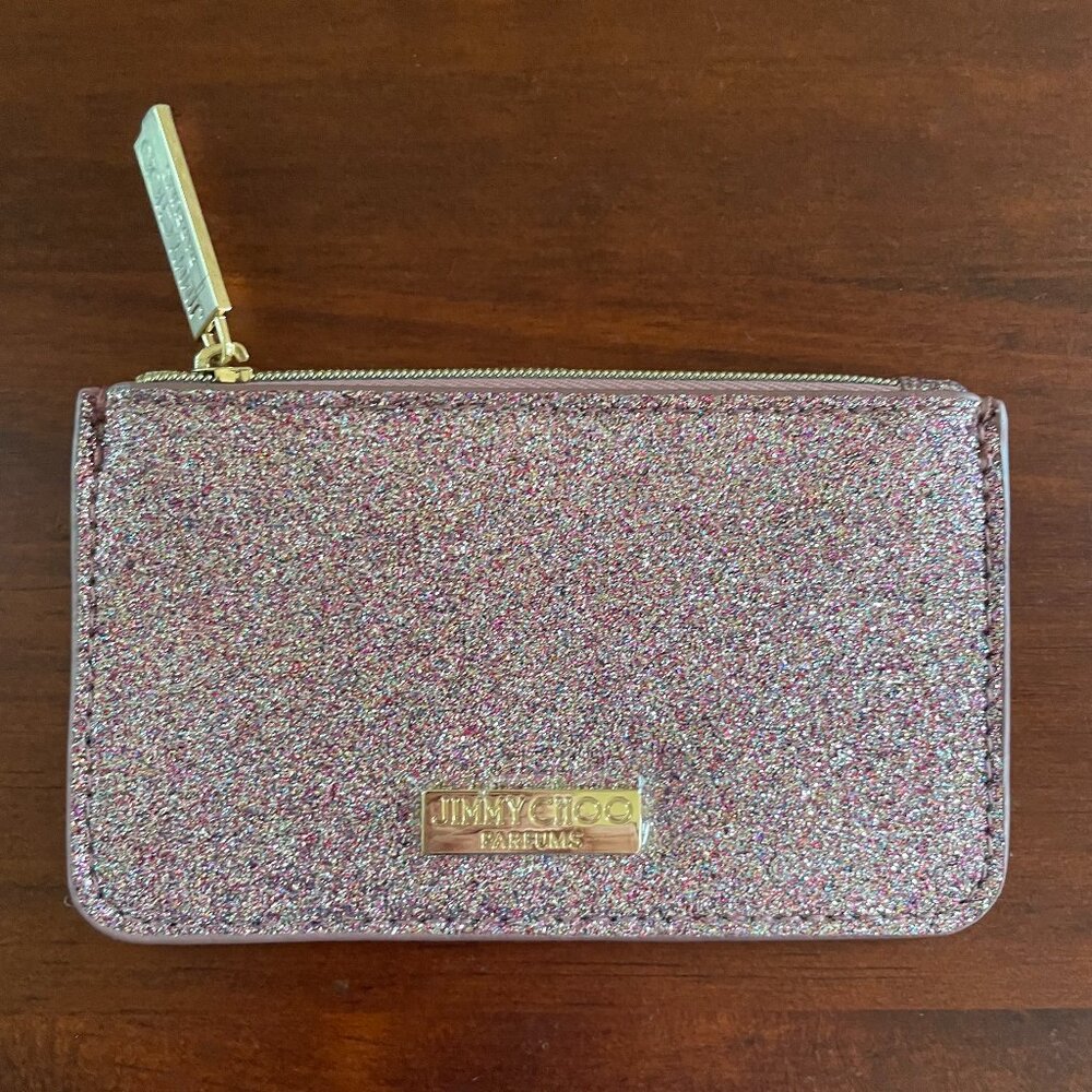 Jimmy Choo Pink Sparkle/ Glitter Coin Purse.
